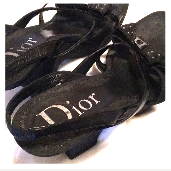 Dior Mini Jacquard Nylon Black Clogs - Picture 4 of 8